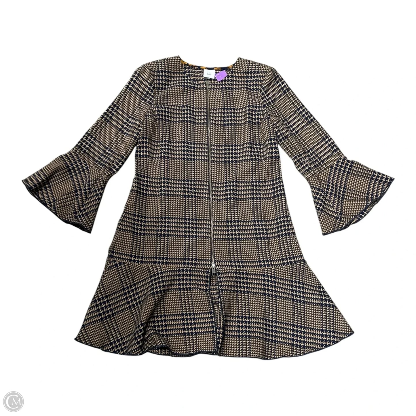 Dress Work By Cabi In Blue & Tan, Size: Xs