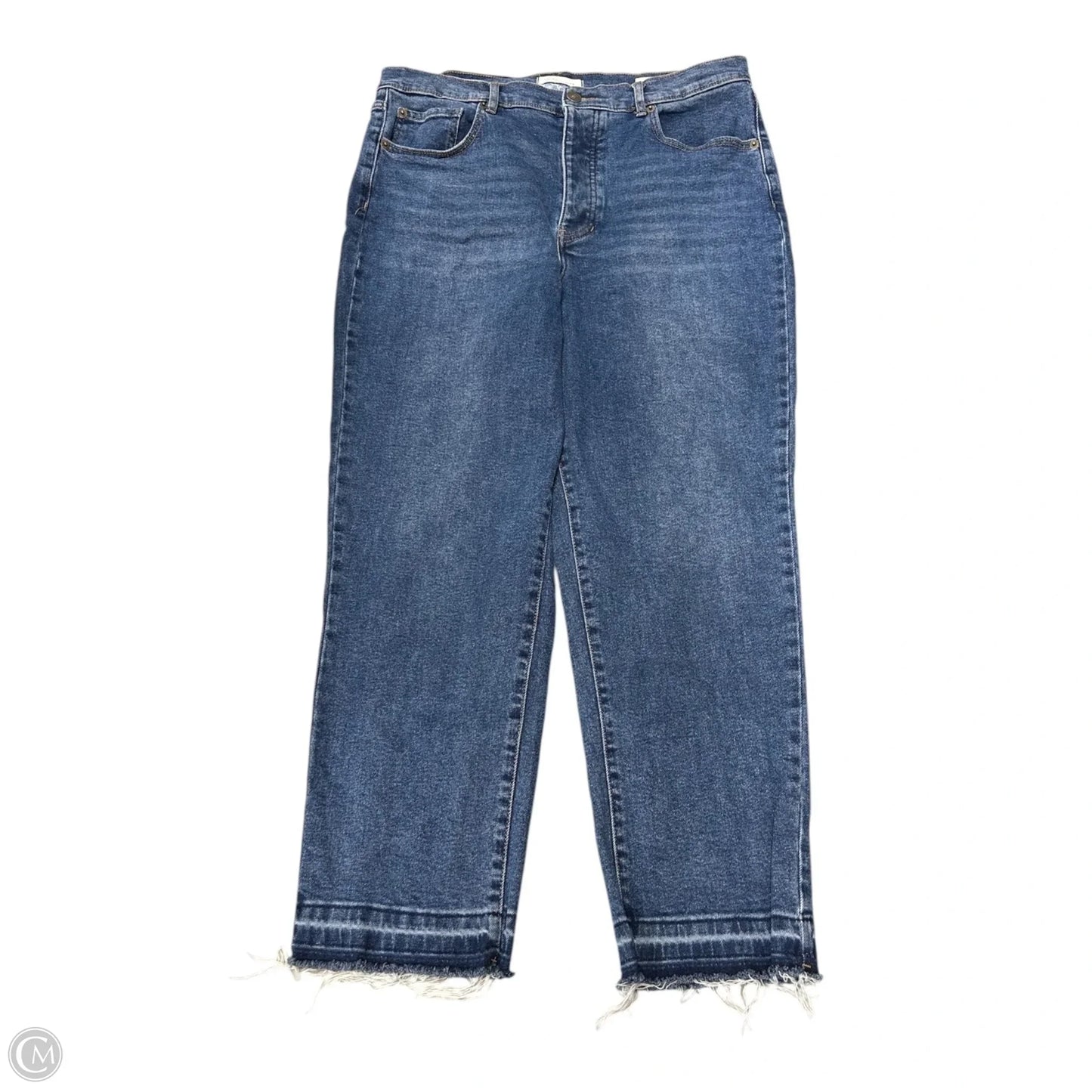 Jeans Straight By Laura Ashley In Blue Denim, Size: 14