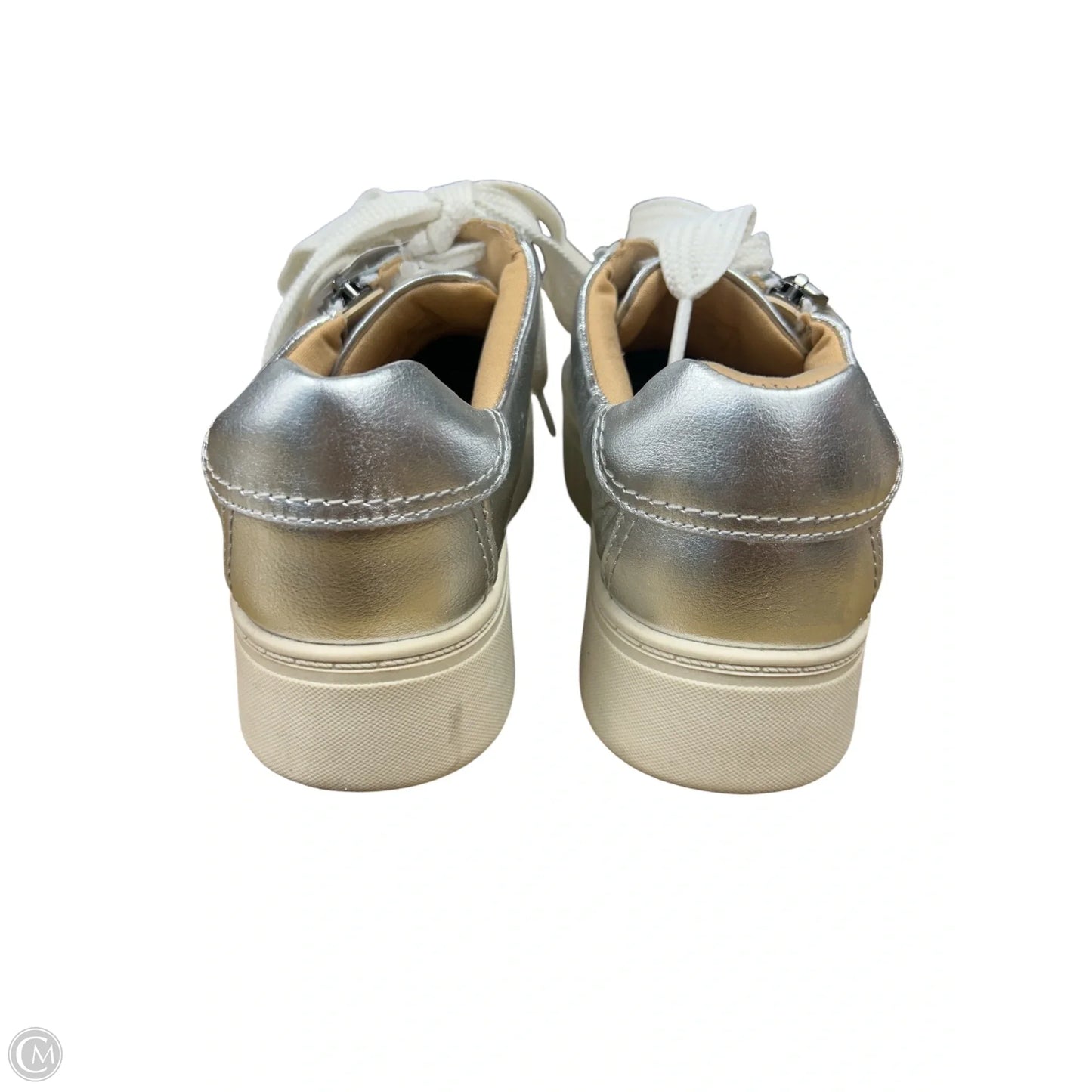 Shoes Sneakers By Clarks In Silver, Size: 6.5