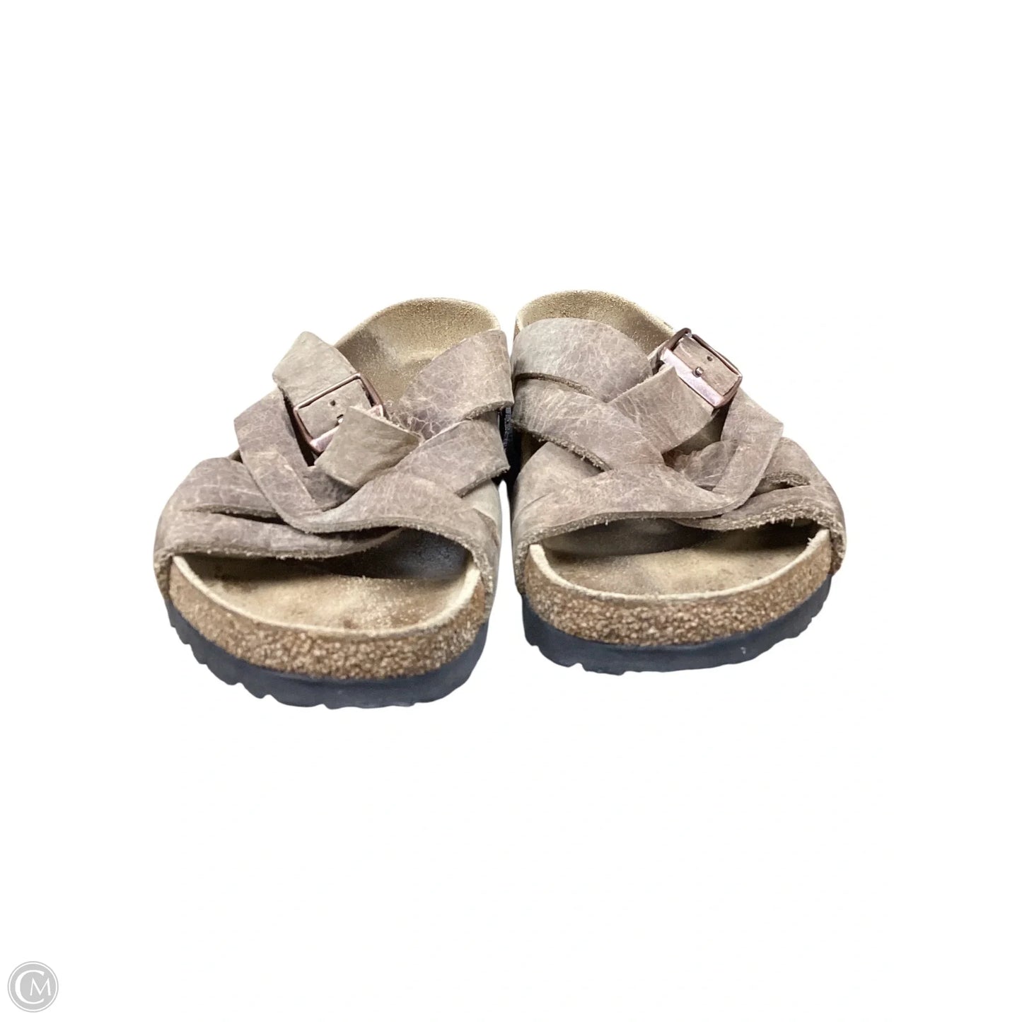 Sandals Flats By Birkenstock In Brown, Size: 8
