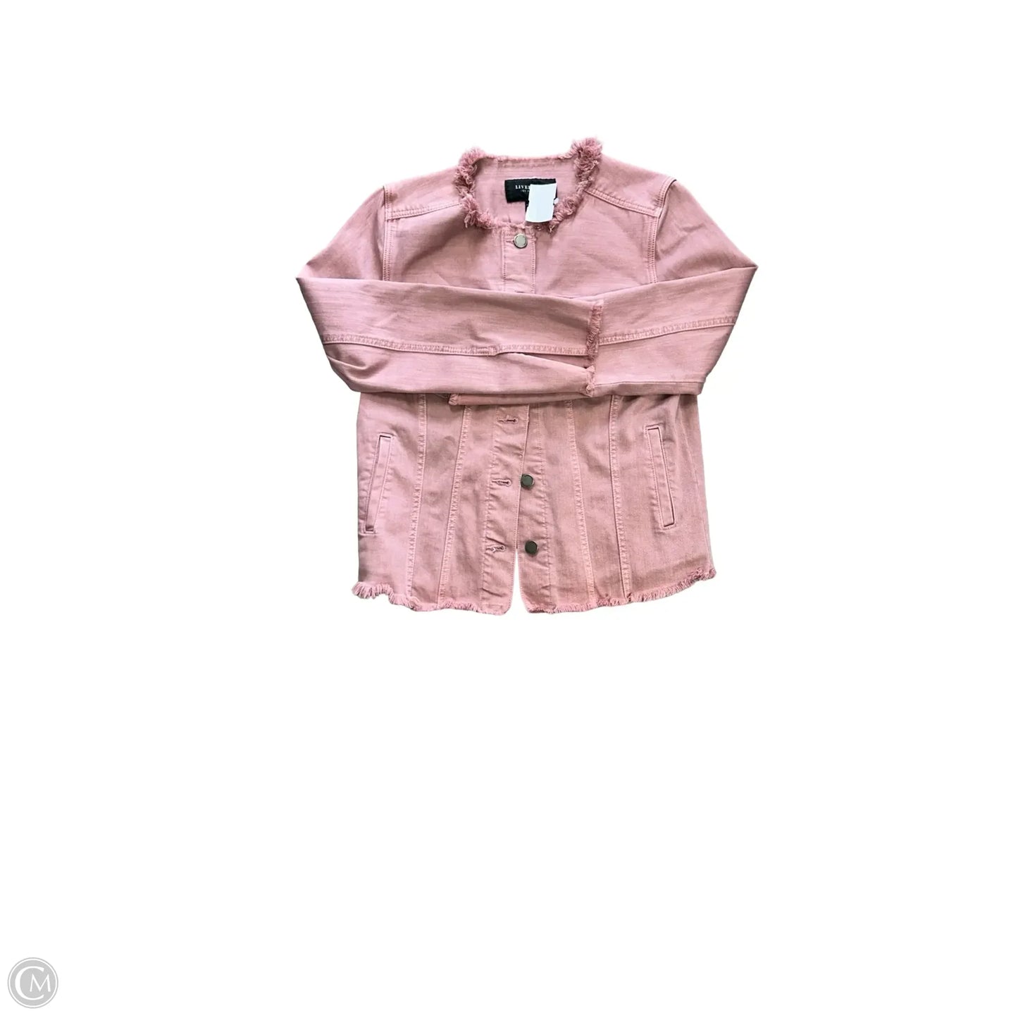 Jacket Denim By Liverpool In Pink Denim, Size: S