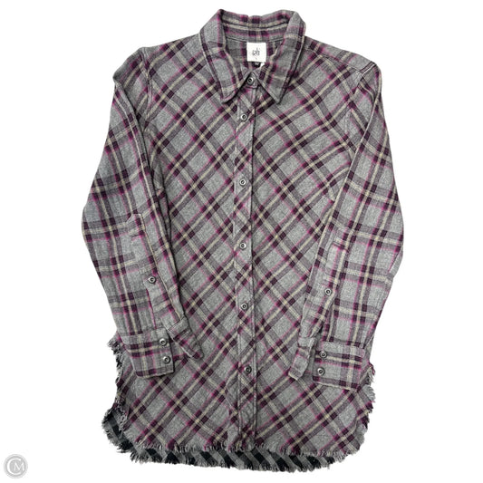 Blouse Long Sleeve By Cabi In Grey & Purple, Size: S