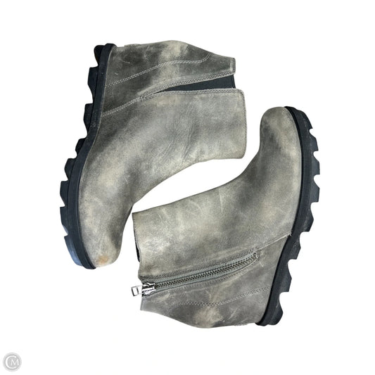 Boots Ankle Heels By Sorel In Grey, Size: 9.5