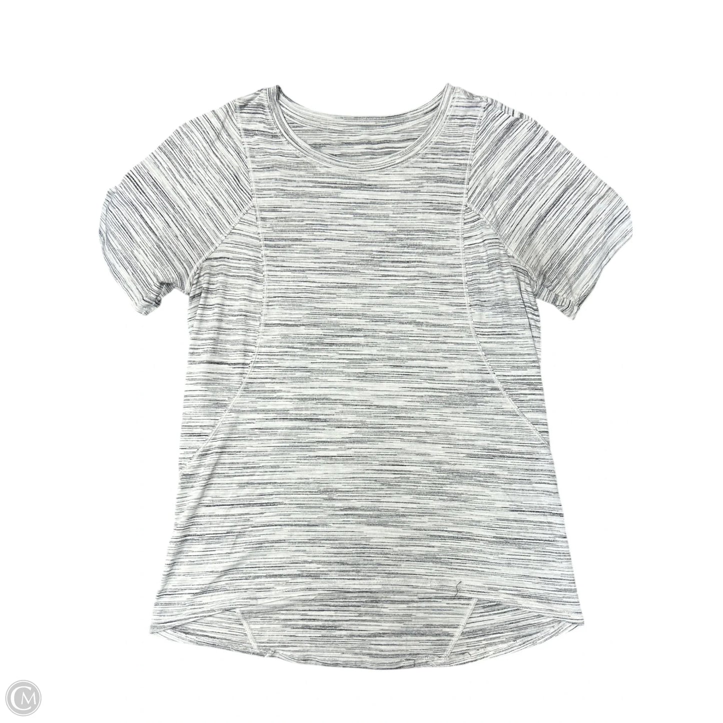 Athletic Top Short Sleeve By Lululemon In Grey, Size: S