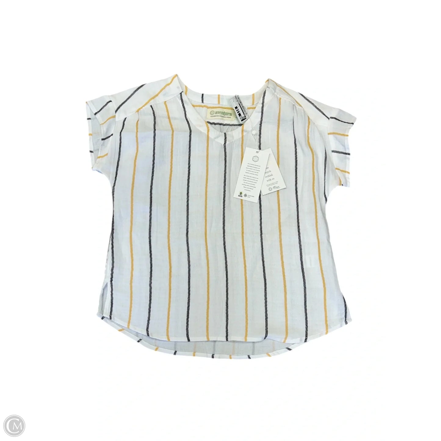 Top Short Sleeve By Aventura In Striped Pattern, Size: S