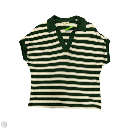 Top Short Sleeve By Madewell In Green & White, Size: Xs