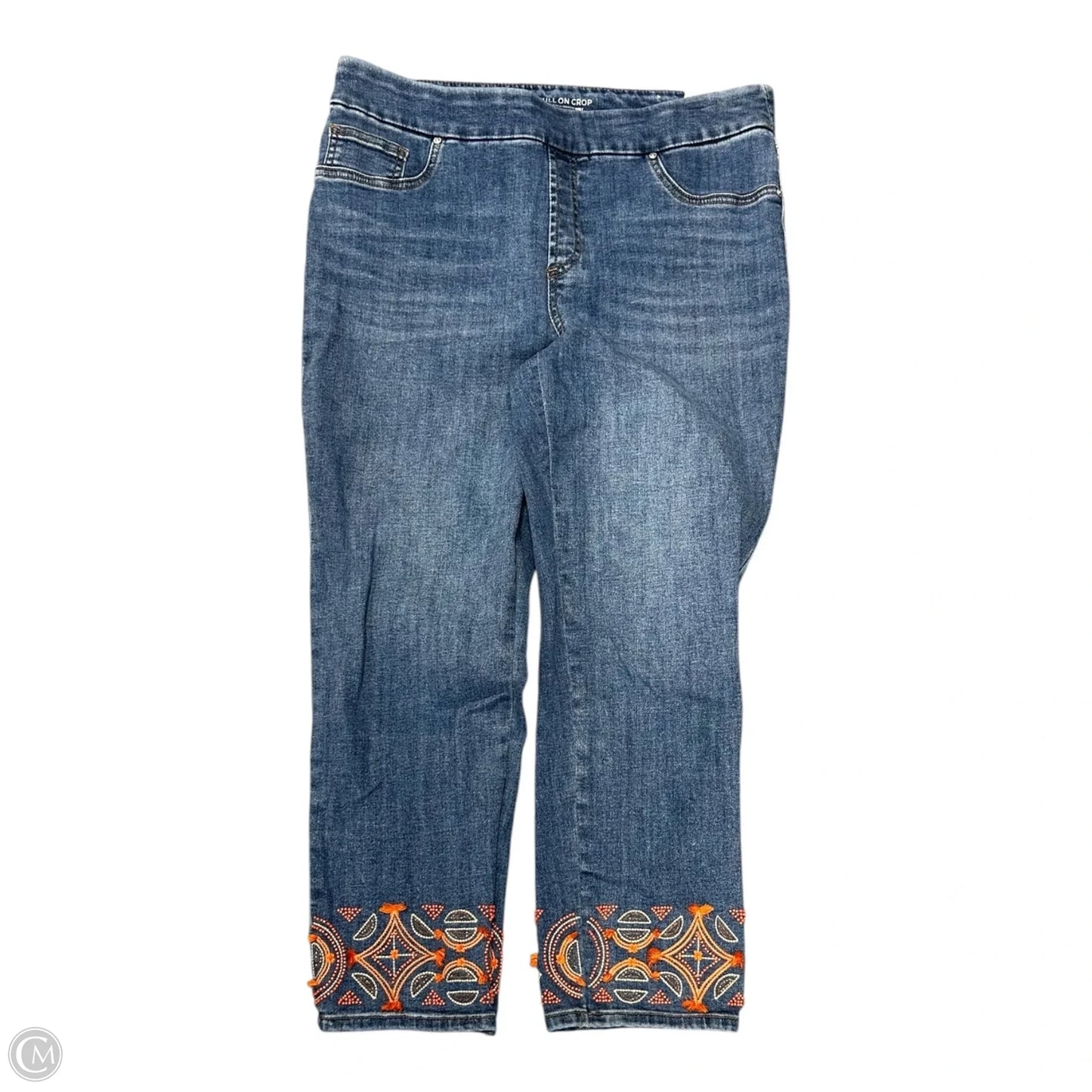 Jeans Cropped By Chicos In Blue Denim, Size: 8
