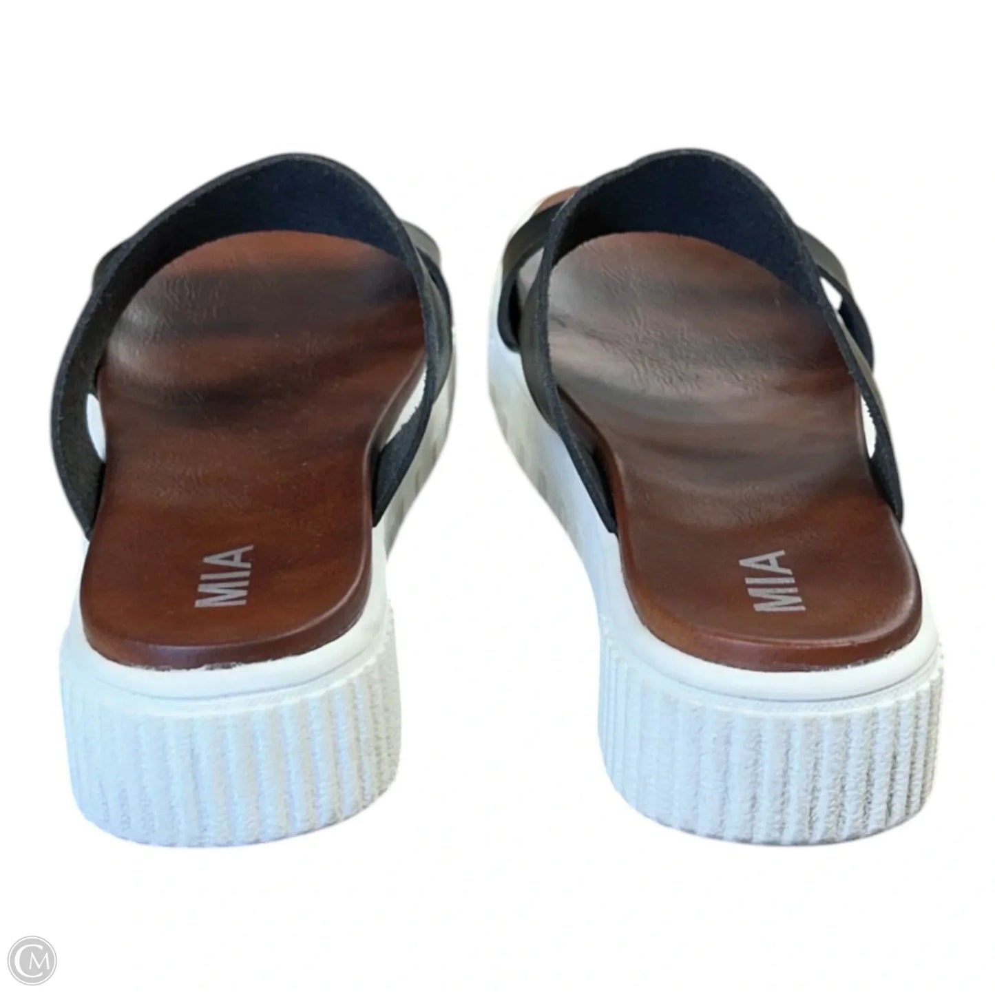 Sandals Heels Platform By Mia In Black & White, Size: 10