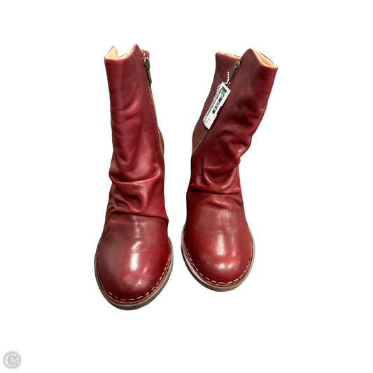 Boots Ankle Heels By Born In Red, Size: 10