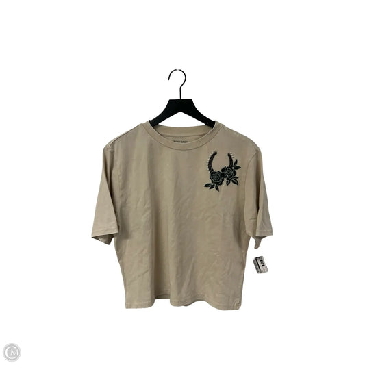 Top Short Sleeve By Ariat In Tan, Size: M