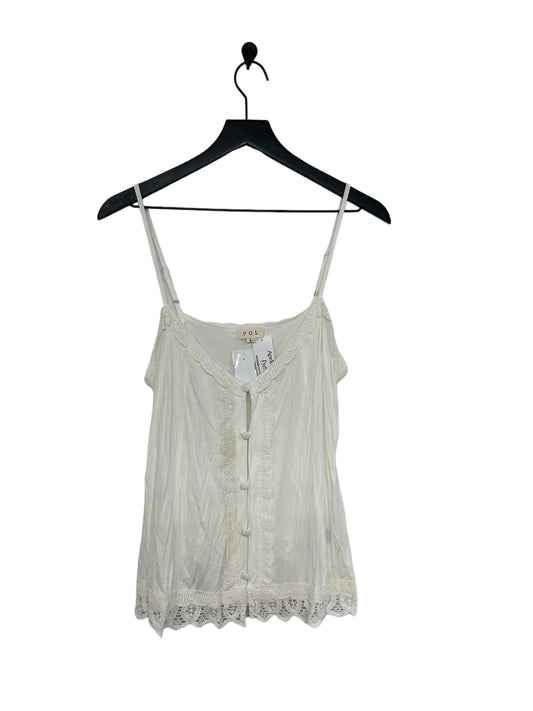 White Top Sleeveless Pol, Size L