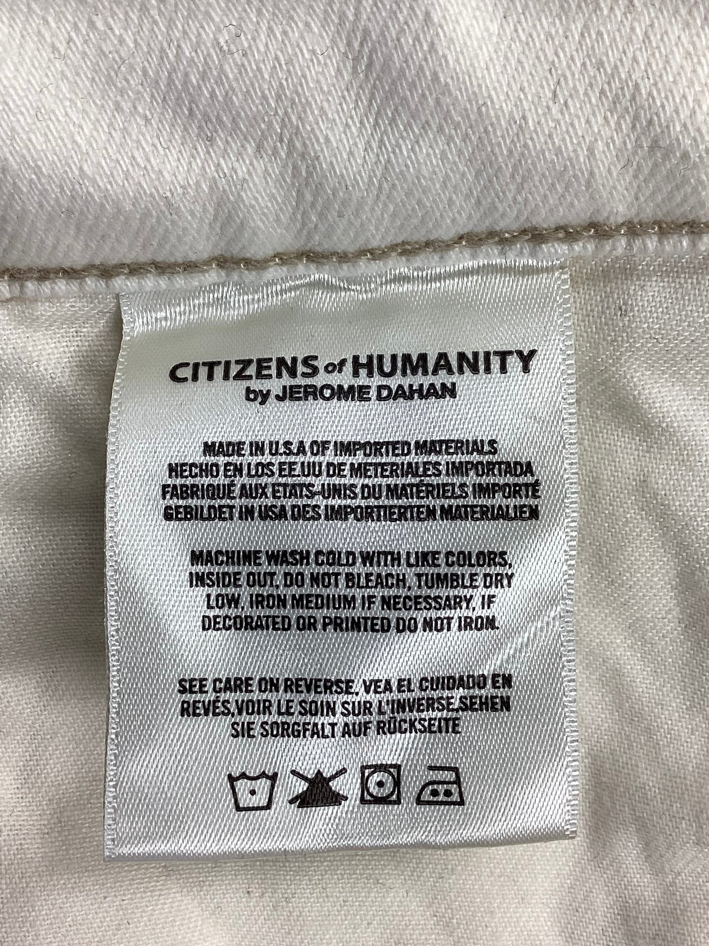 Jeans Straight By Citizens Of Humanity In Cream Denim, Size: 10