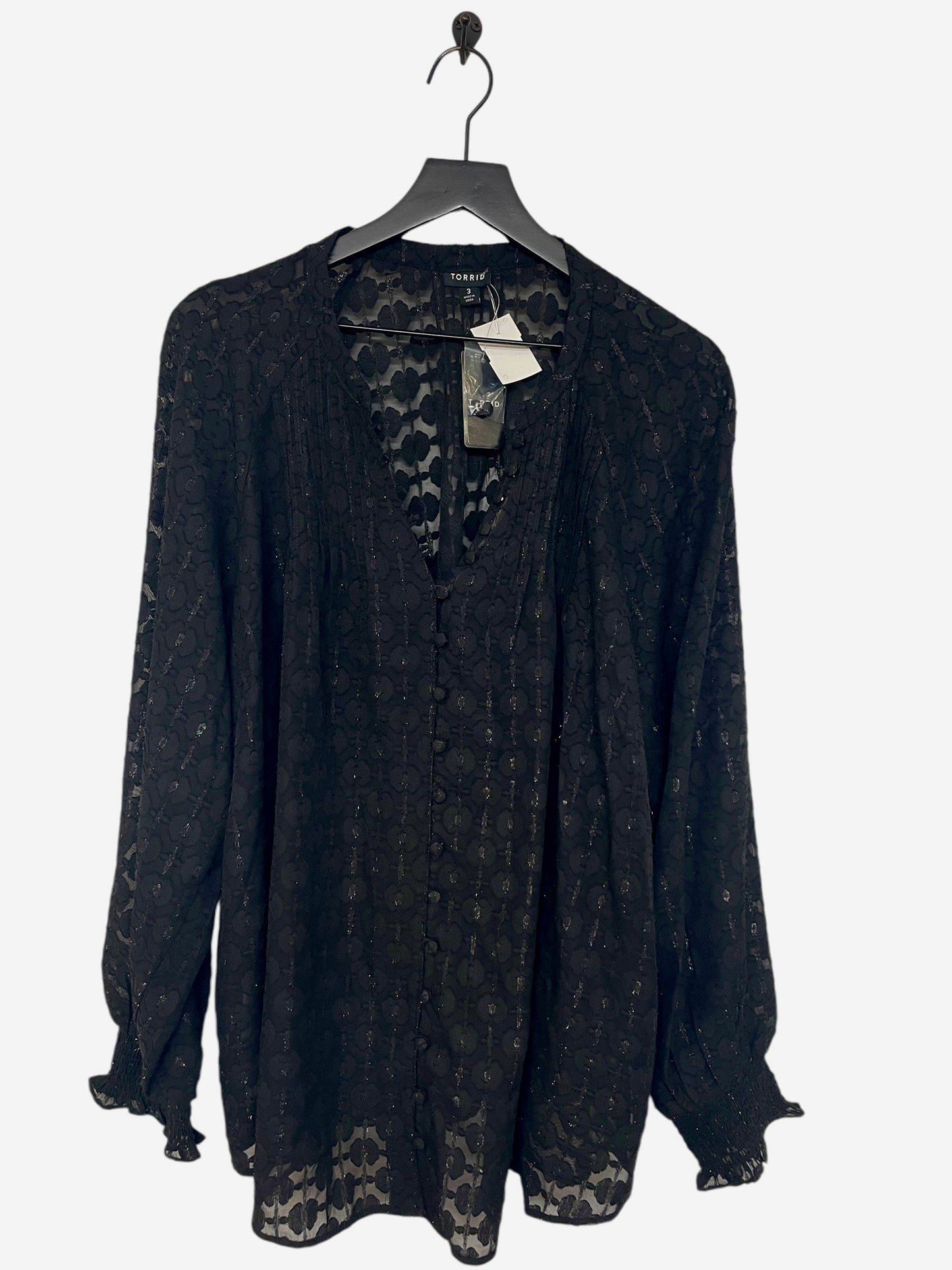 Top Long Sleeve By Torrid In Black, Size: 3x