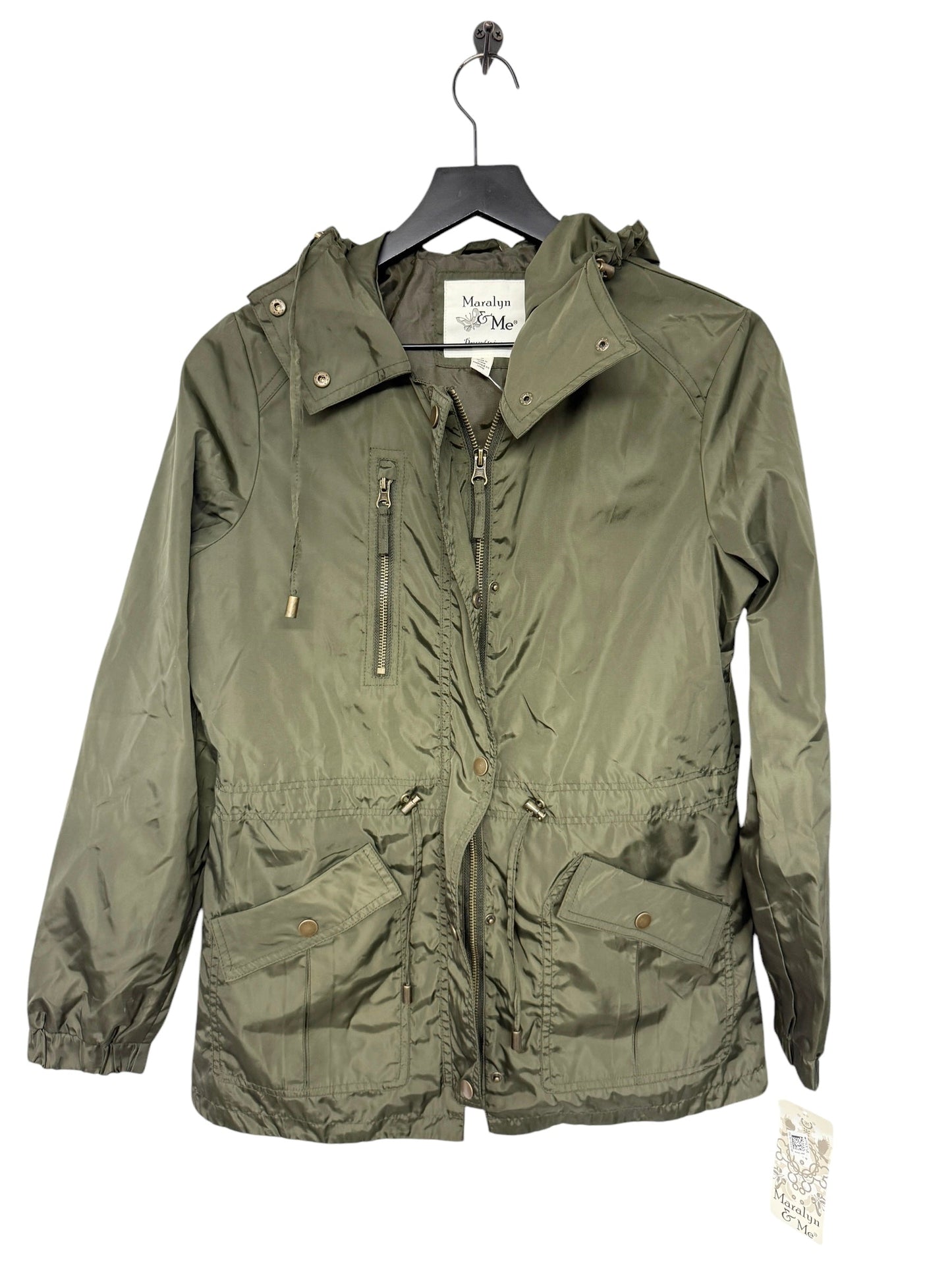 Jacket Windbreaker By Clothes Mentor In Green, Size: S