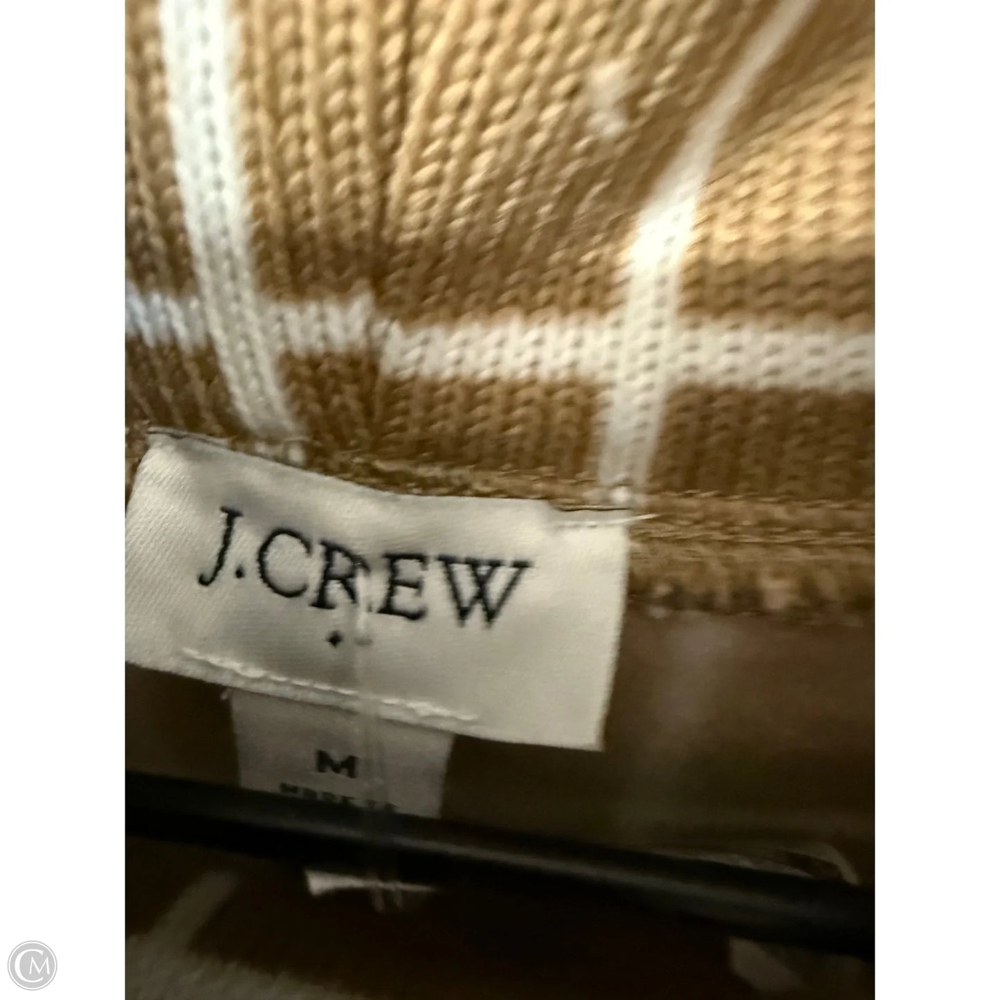 Sweater By J. Crew In Tan & White, Size: M