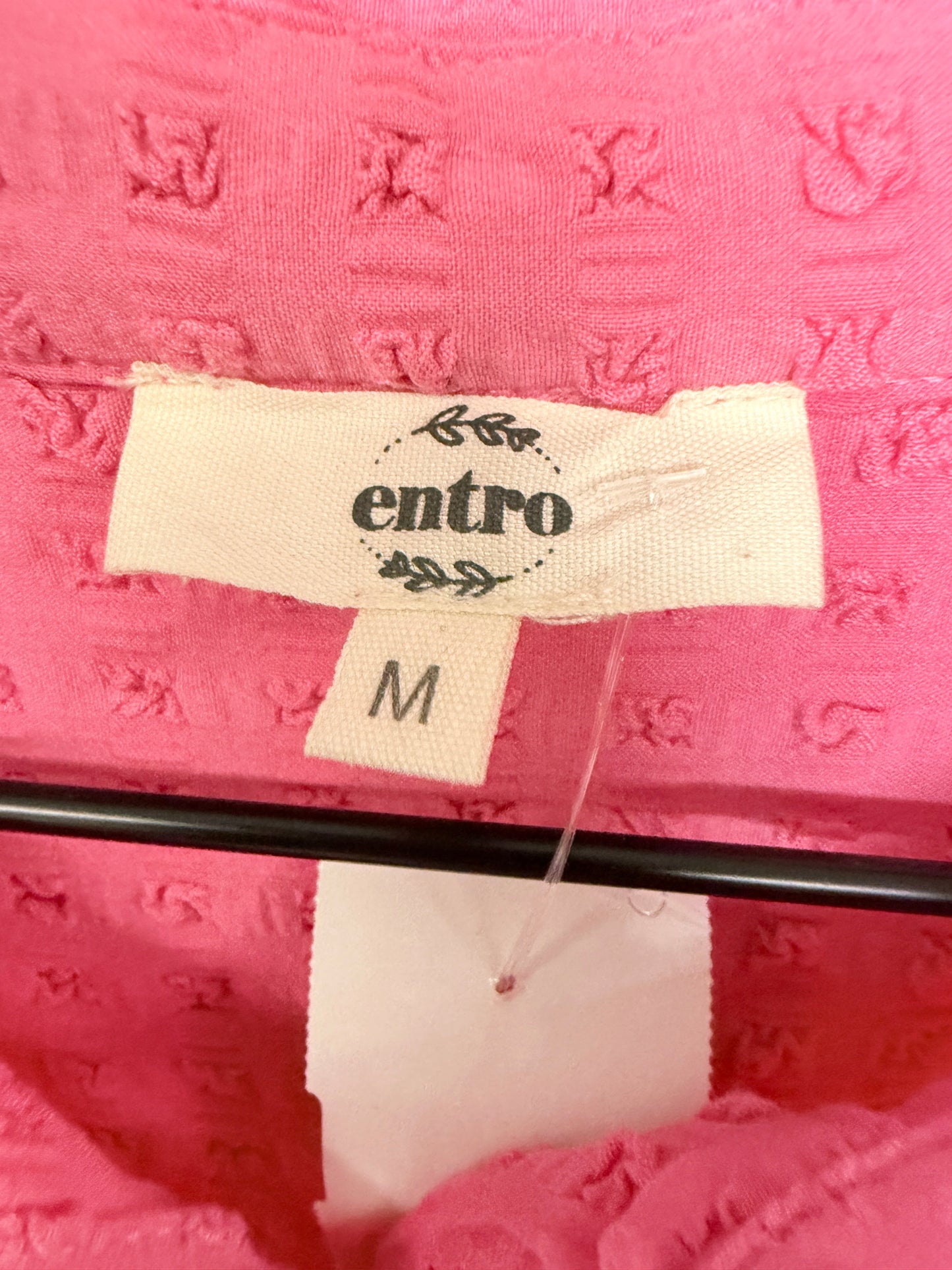 Blouse Short Sleeve By Entro In Pink, Size: M