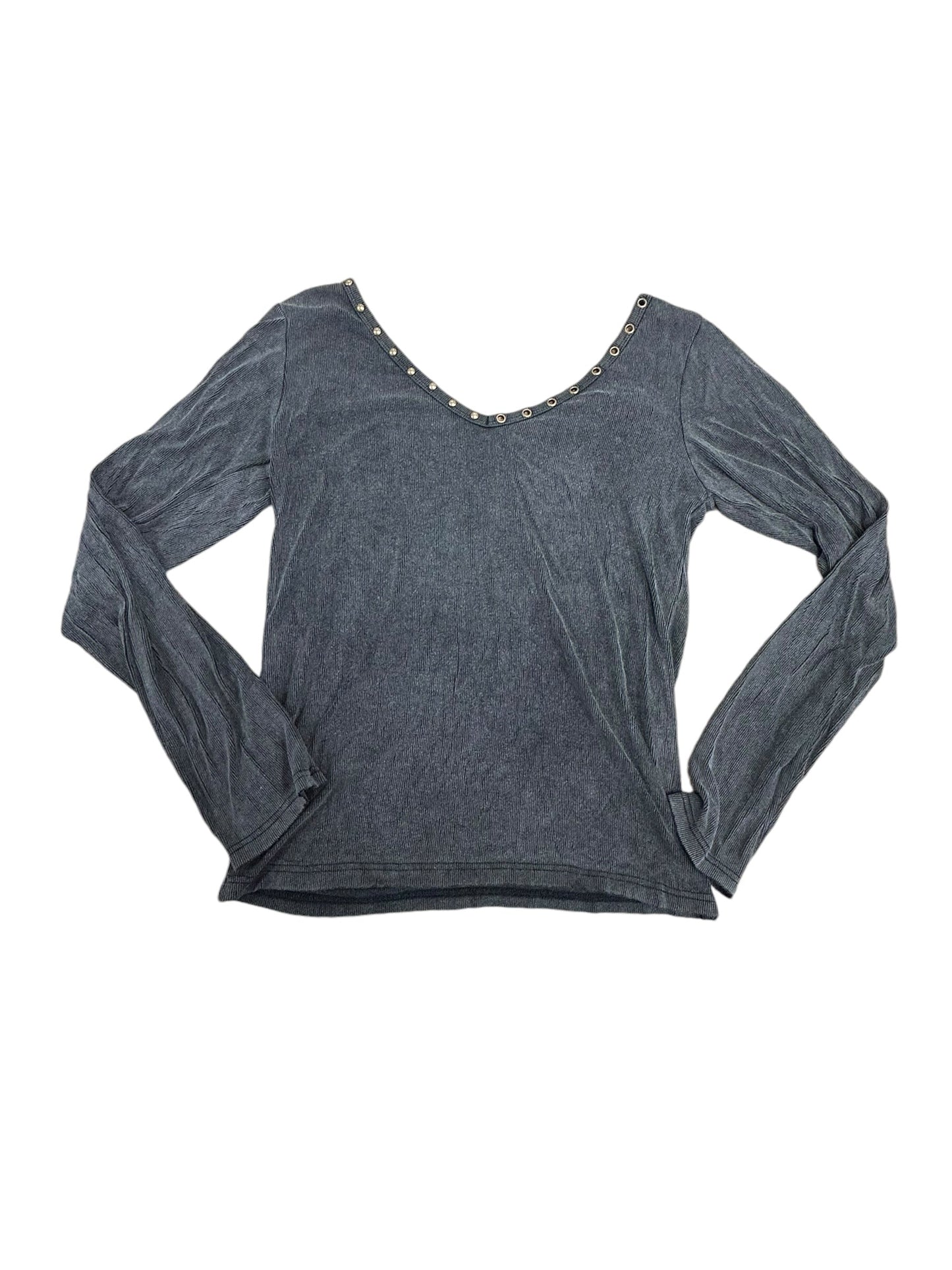 Top Long Sleeve By Pol In Black, Size: M