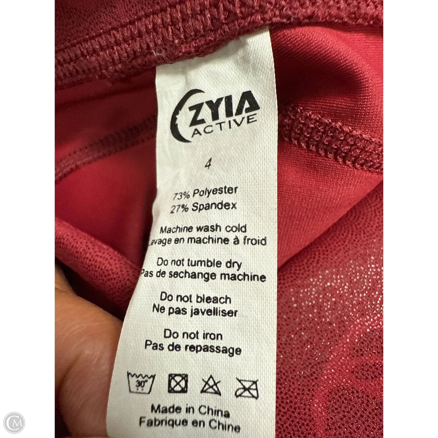 Athletic Leggings By Zyia In Red, Size: 4