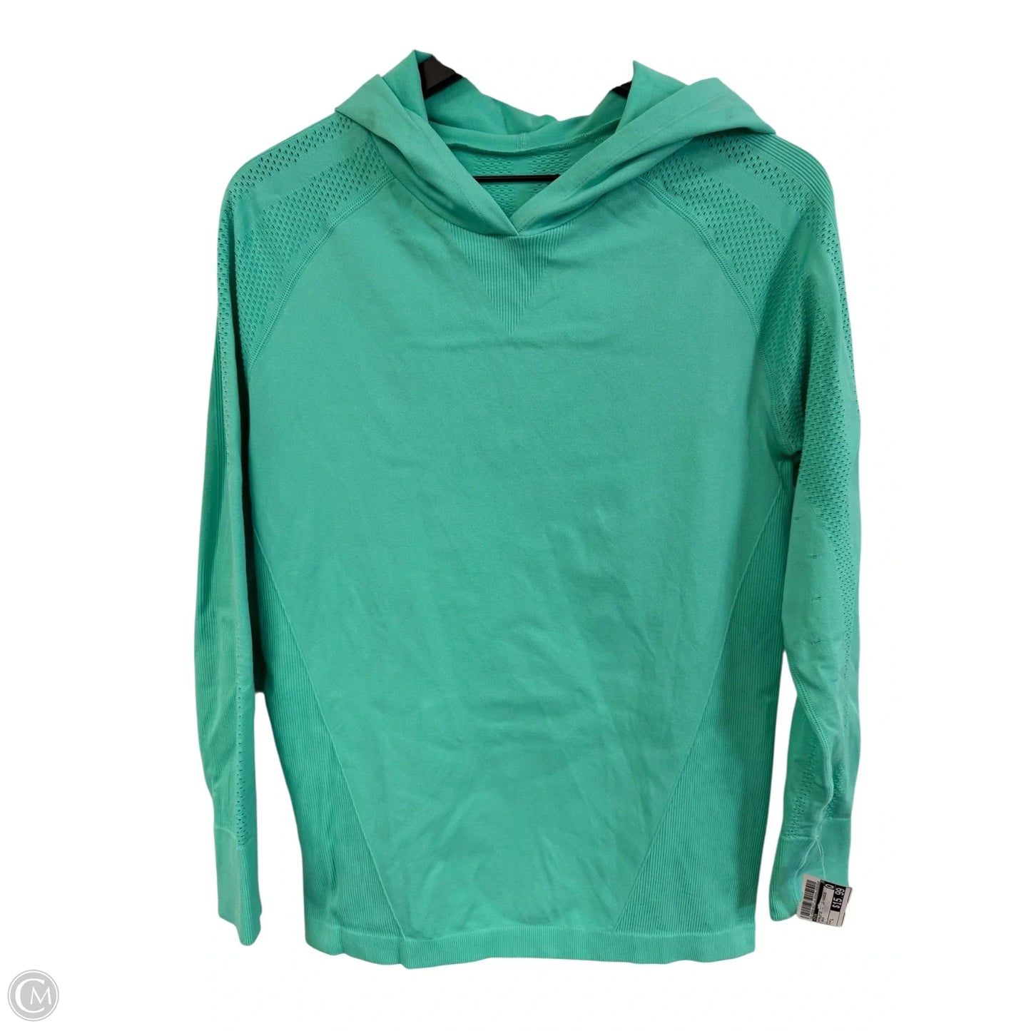 Athletic Top Long Sleeve Hoodie By Zyia In Aqua, Size: L