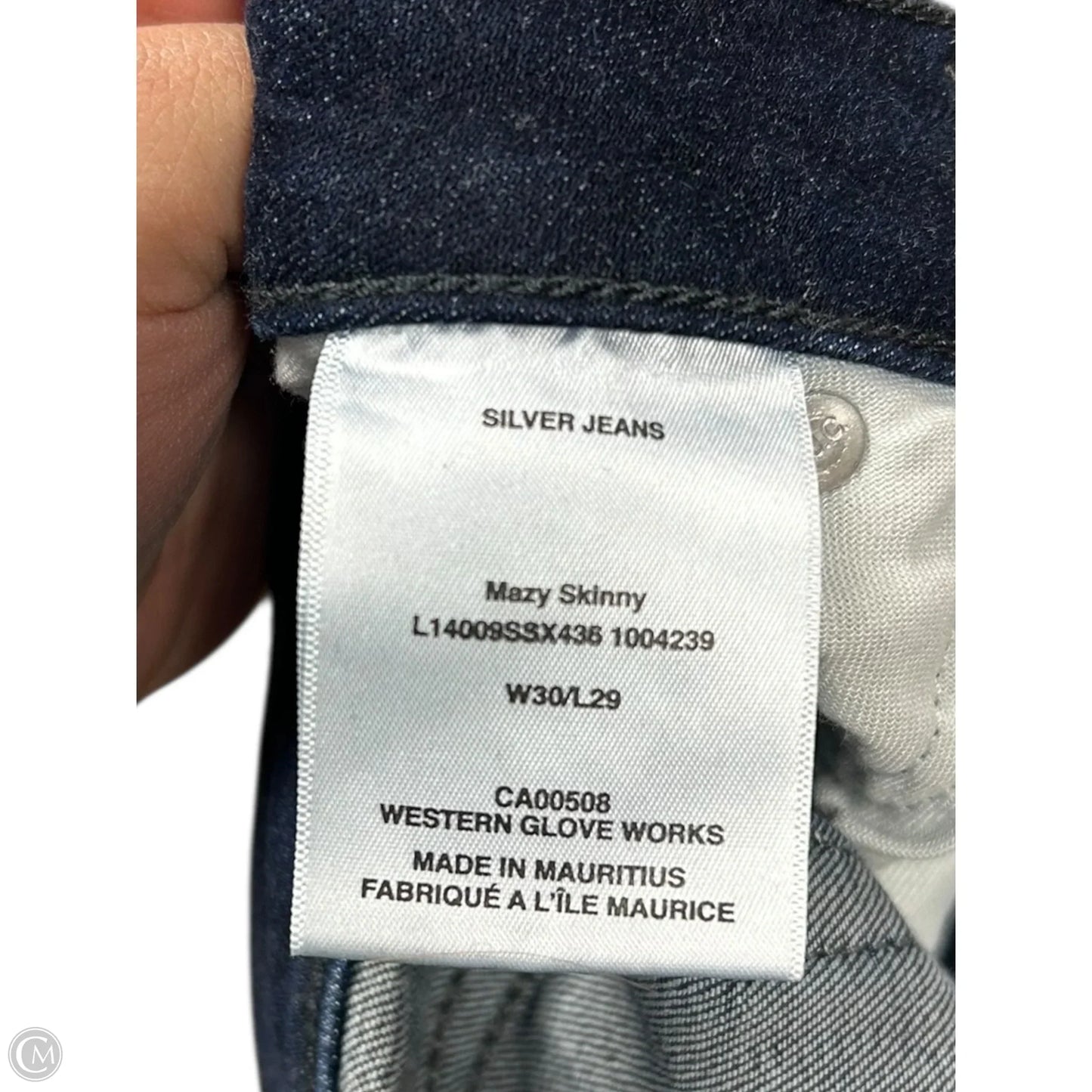 Jeans Skinny By Silver In Blue Denim, Size: 10