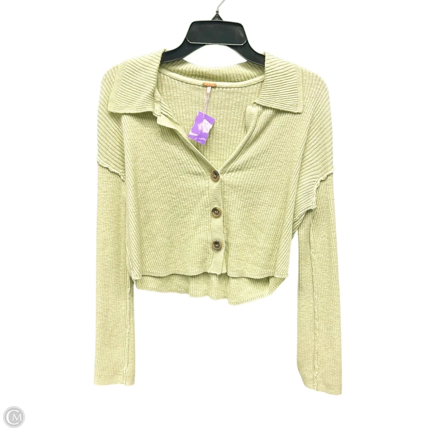 Blouse Long Sleeve By Free People In Green, Size: S