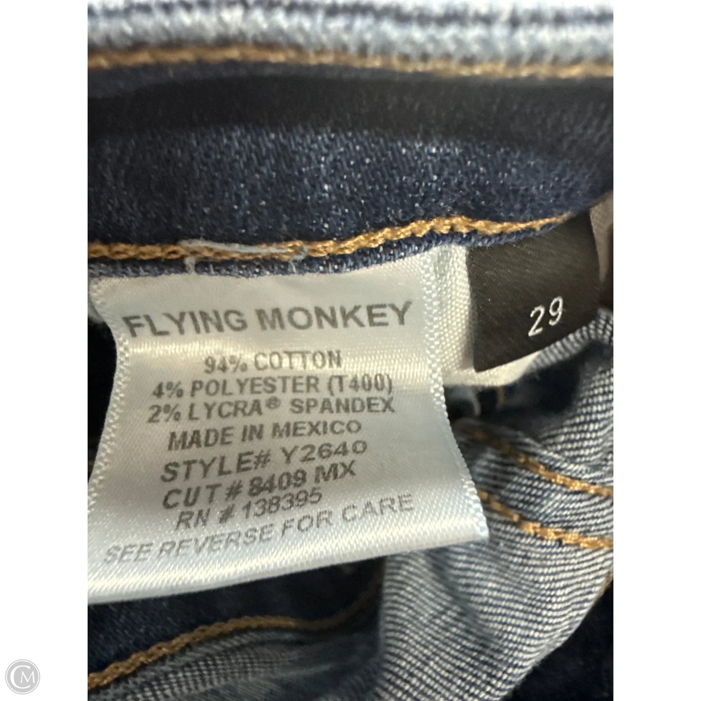 Jeans Straight By Flying Monkey In Blue Denim, Size: 8