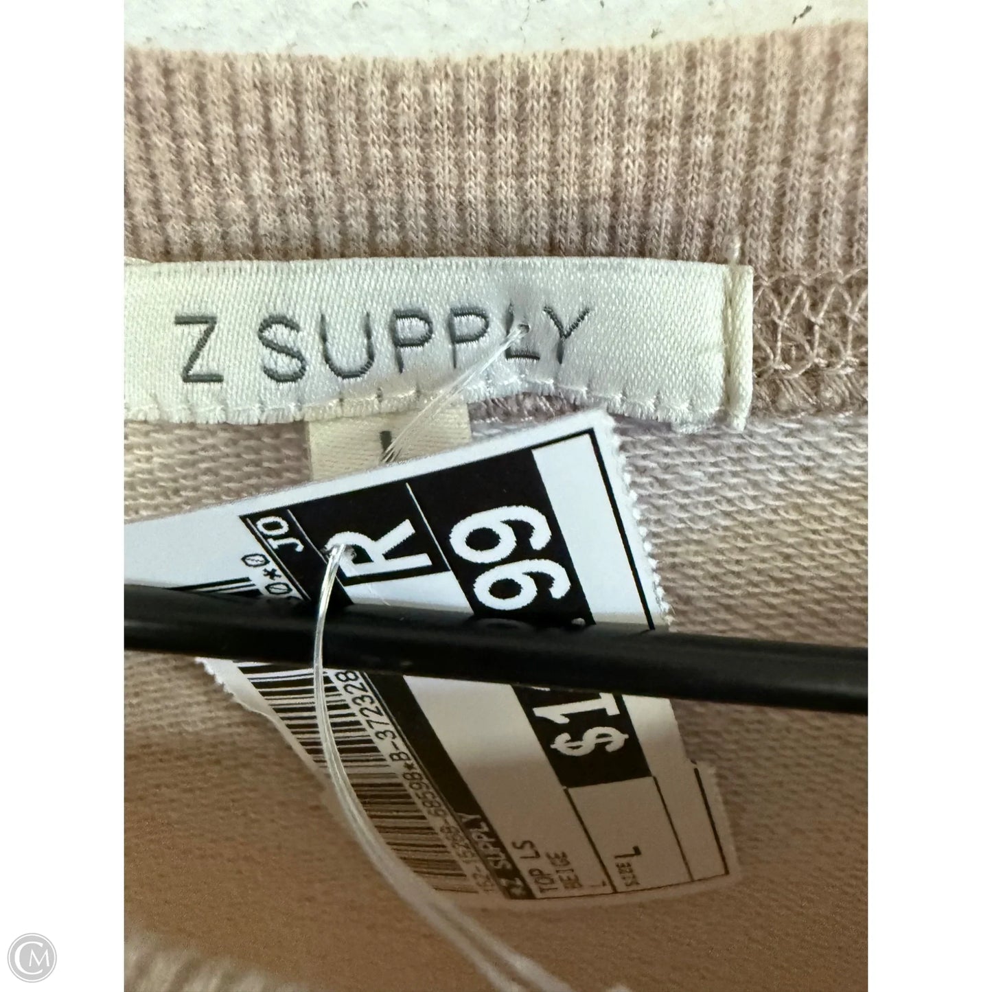 Top Long Sleeve By Z Supply In Beige, Size: L