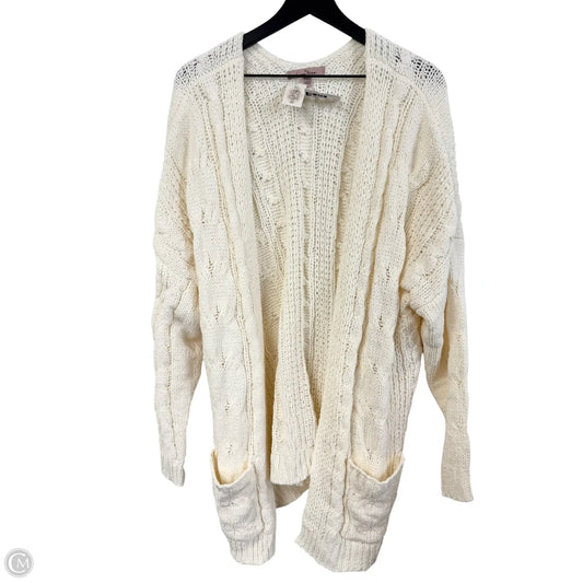 Sweater Cardigan By Love Tree In Ivory, Size: L
