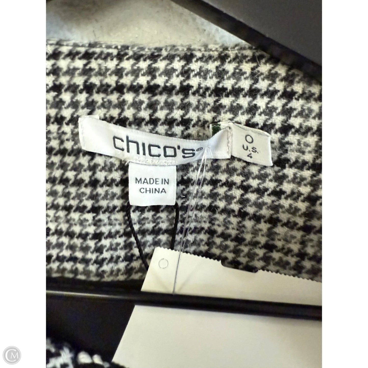 Blazer By Chicos In Black & White, Size: S