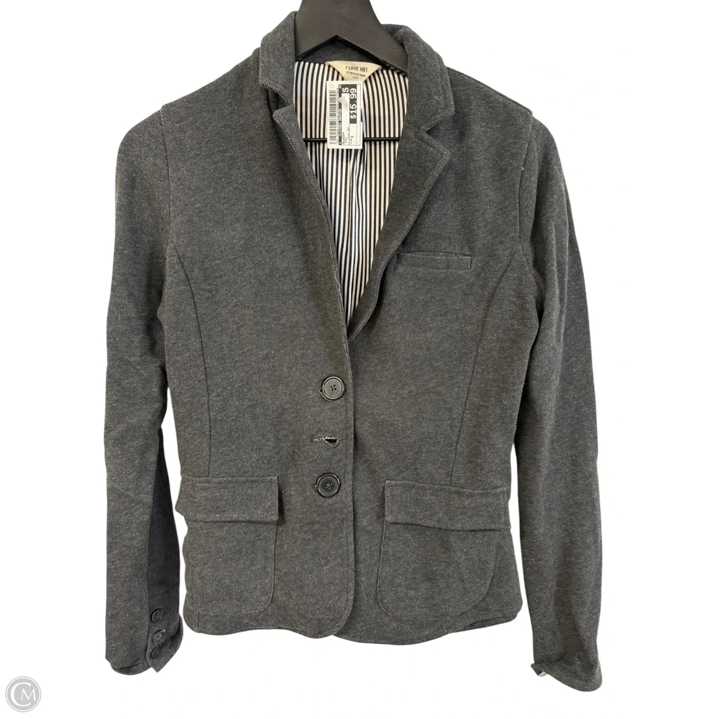 Blazer By Clothes Mentor In Grey, Size: S