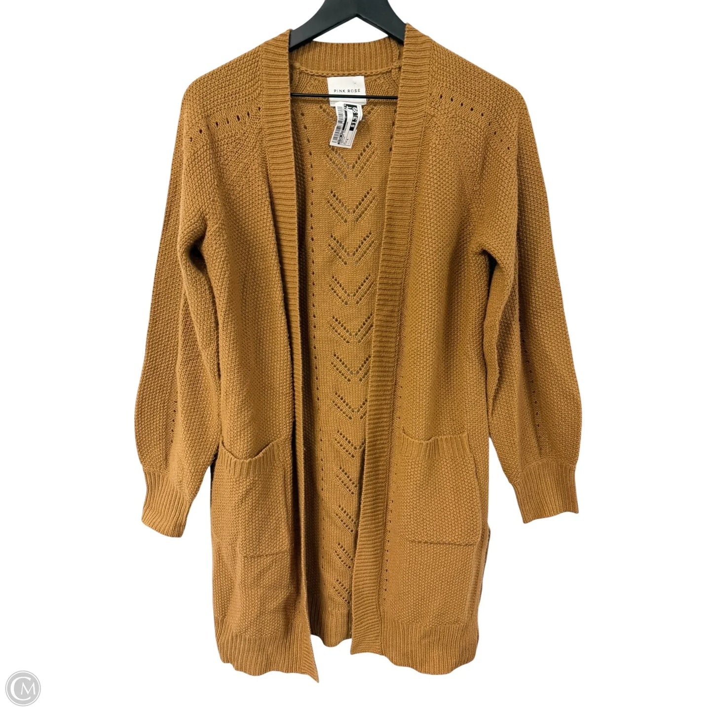 Sweater Cardigan By Pink Rose In Yellow, Size: S