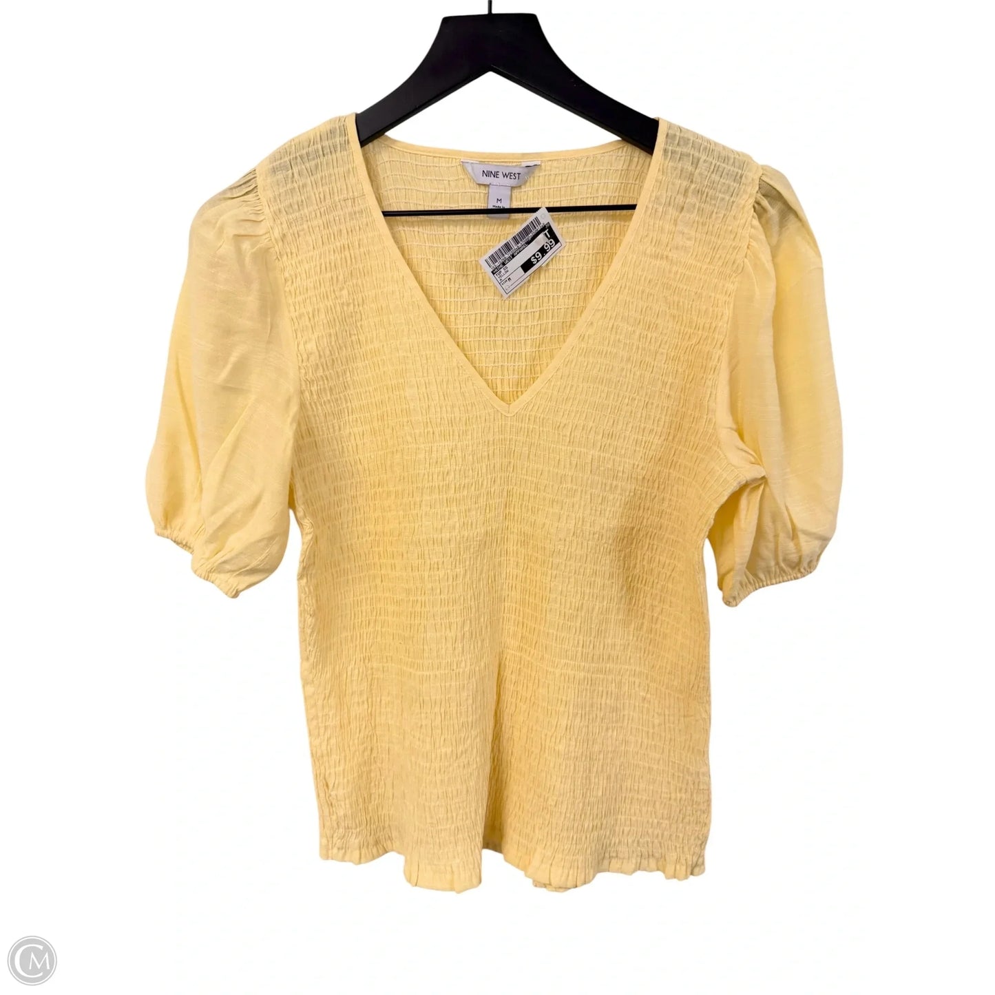 Top Short Sleeve By Nine West Apparel In Yellow, Size: M