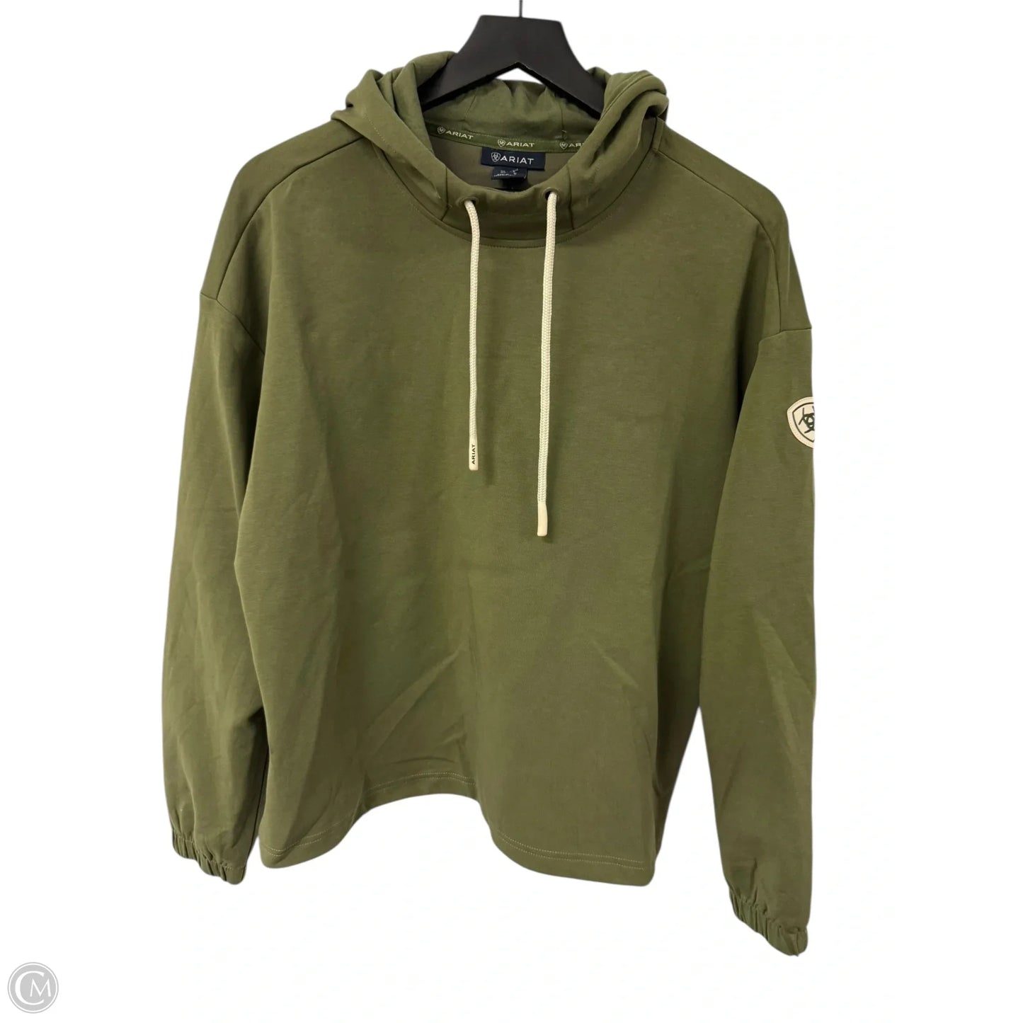 Sweatshirt Hoodie By Ariat In Green, Size: M