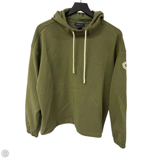 Sweatshirt Hoodie By Ariat In Green, Size: M