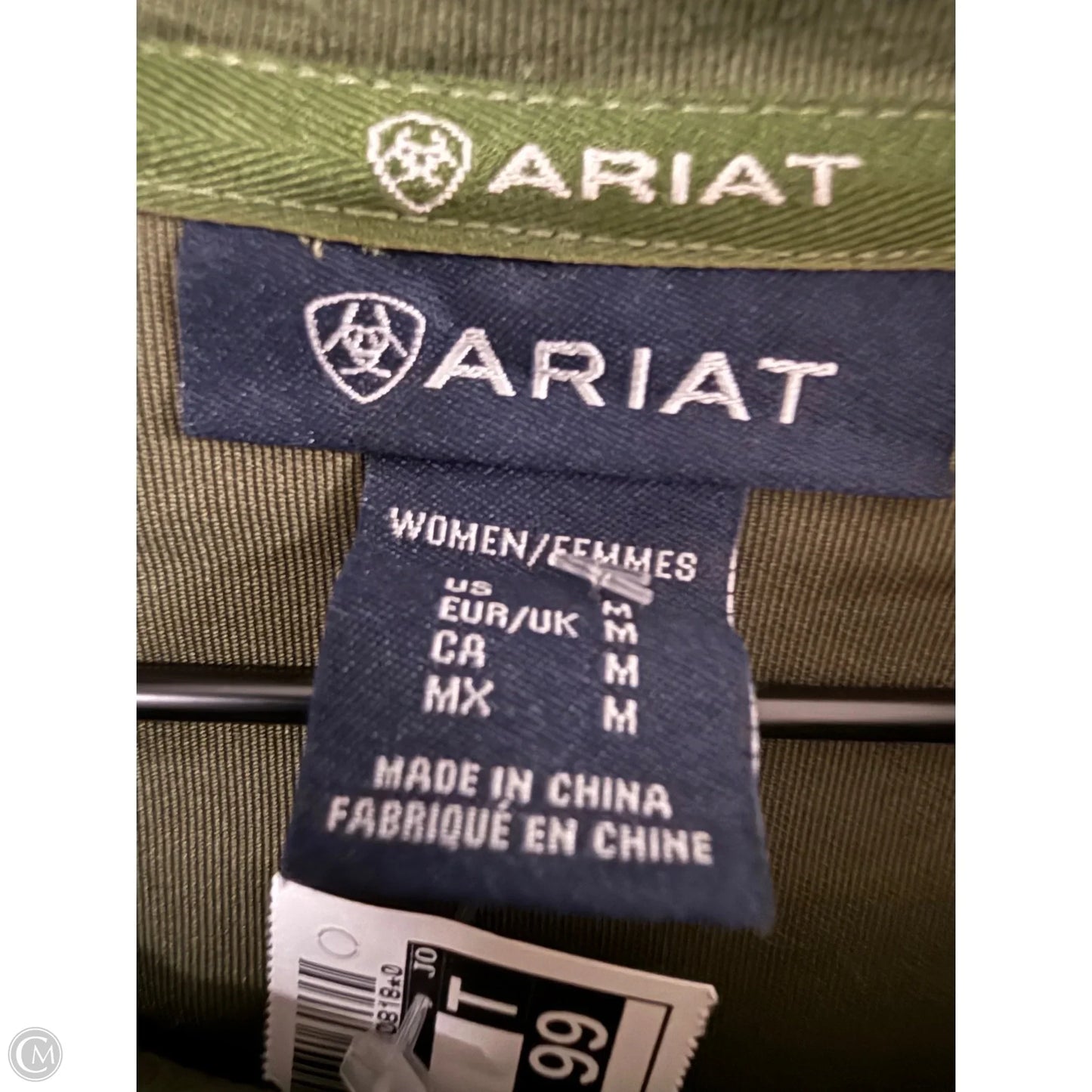 Sweatshirt Hoodie By Ariat In Green, Size: M
