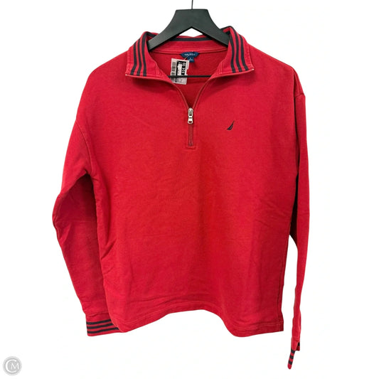 Sweatshirt Collar By Nautica In Blue & Red, Size: S