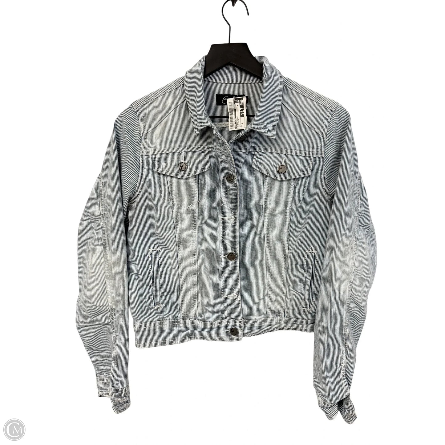 Jacket Denim By Earl Jean In Blue Denim, Size: S