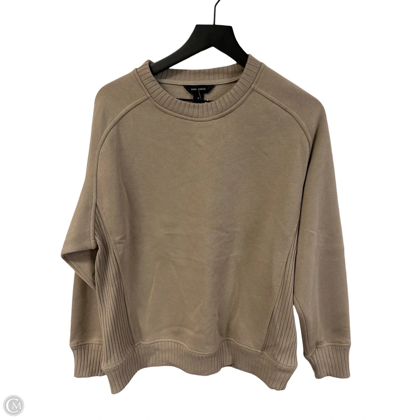 Sweatshirt Crewneck By Rae Mode In Beige, Size: S
