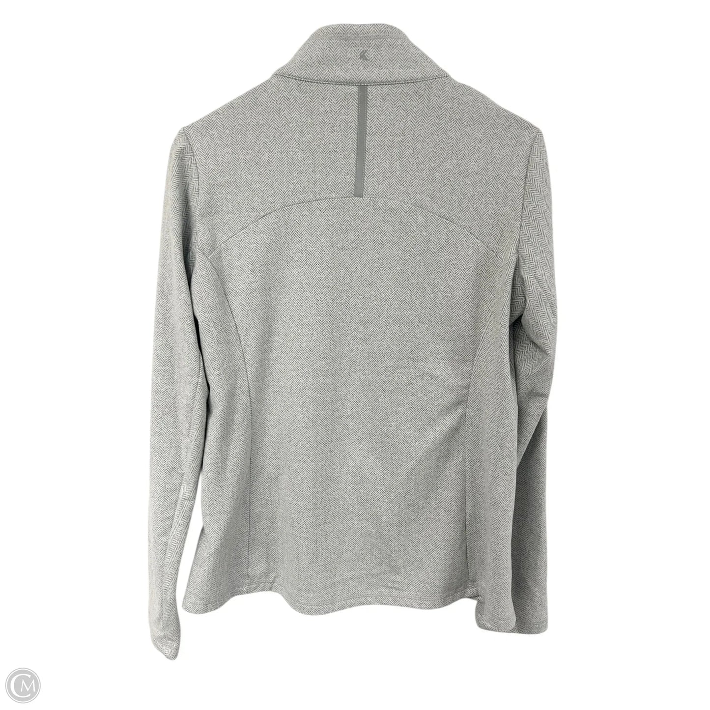 Athletic Top Long Sleeve Collar By Kyodan In Grey, Size: L