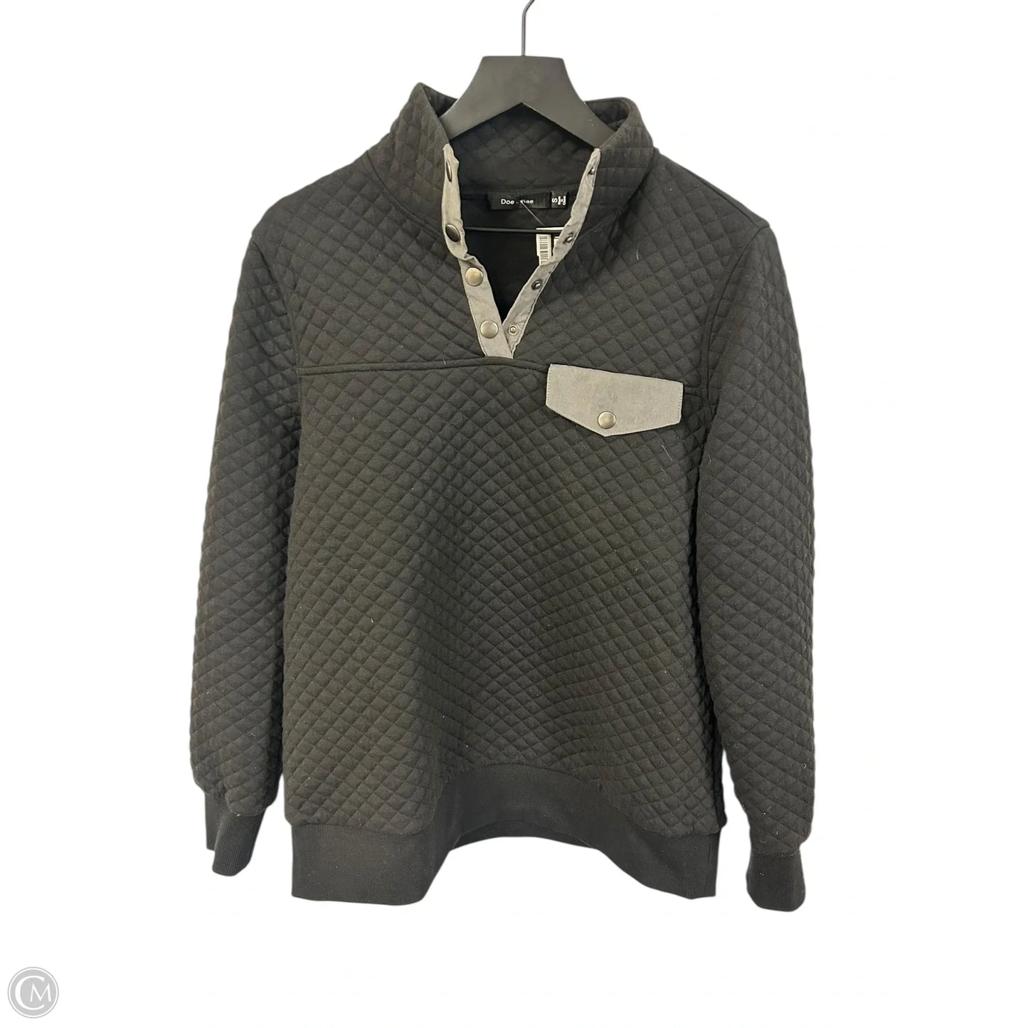 Sweatshirt Collar By Doe & Rae In Black & Grey, Size: S