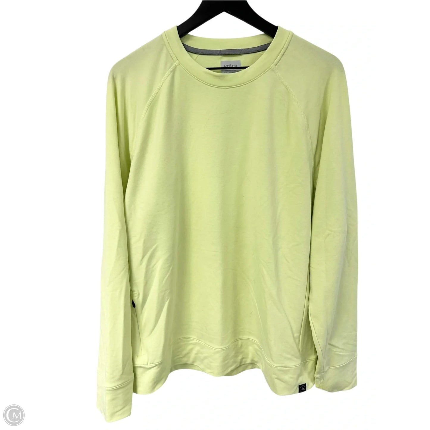 Athletic Top Long Sleeve Crewneck By Prana In Chartreuse, Size: L