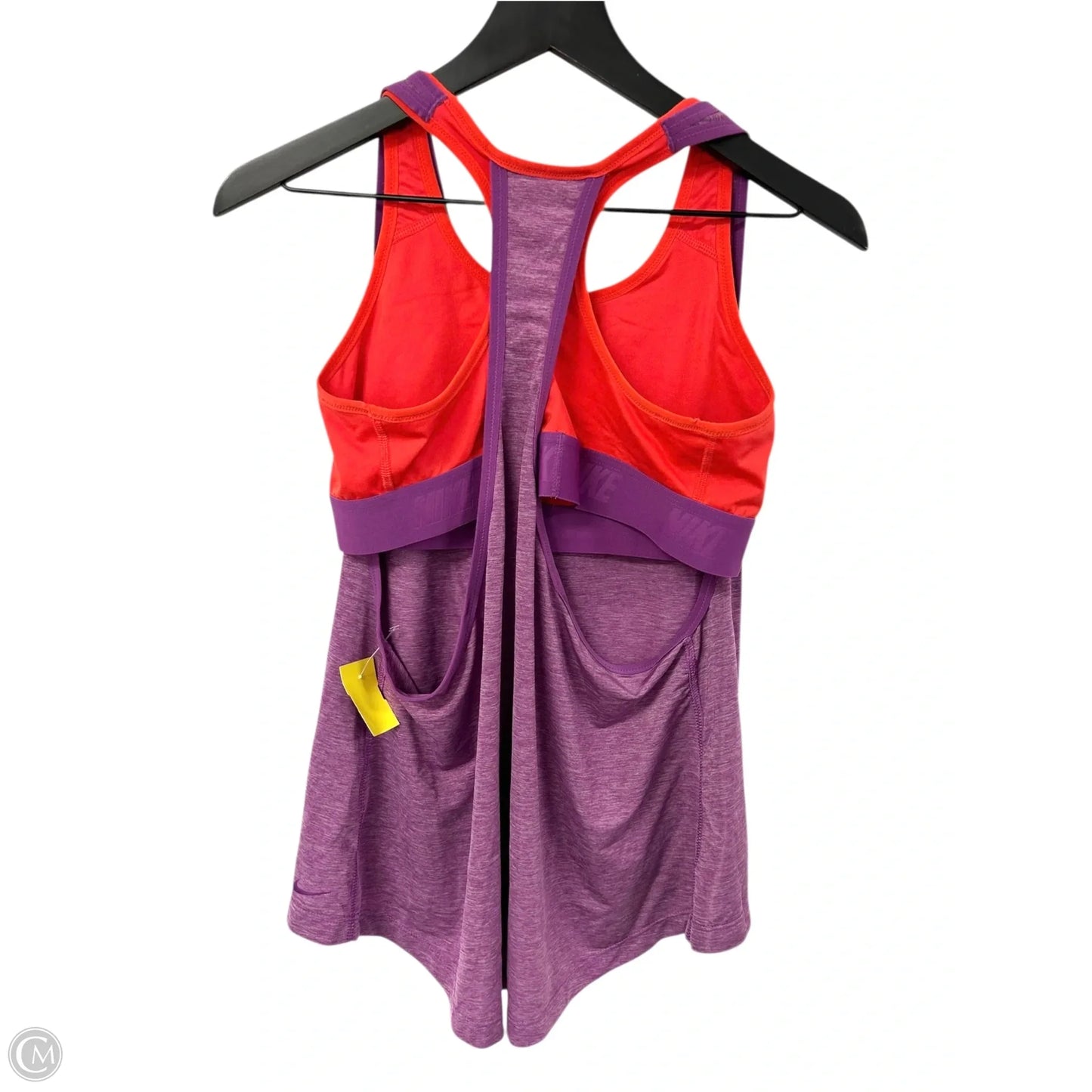 Athletic Tank Top By Nike Apparel In Orange & Purple, Size: L