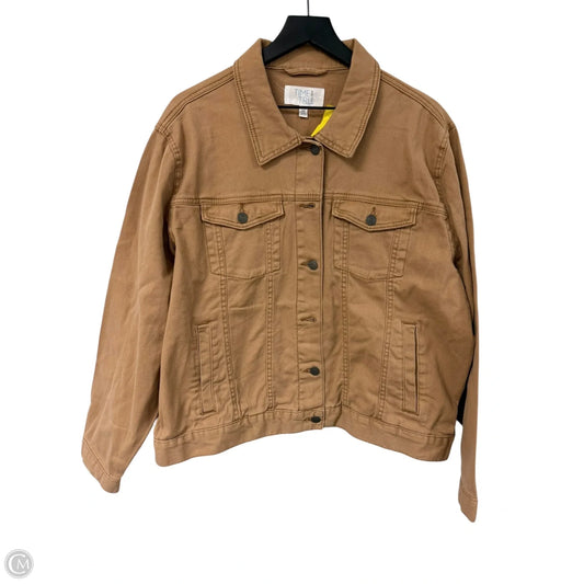 Jacket Denim By Time And Tru In Brown Denim, Size: 3x