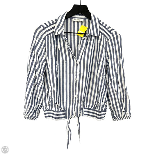 Top Long Sleeve By Beachlunchlounge In Blue & White, Size: S