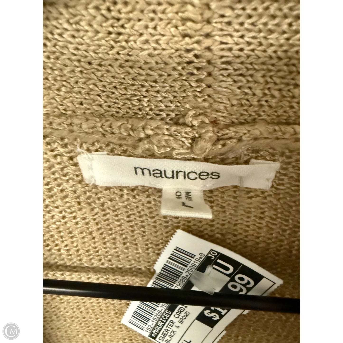 Sweater Cardigan By Maurices In Black & Brown, Size: L