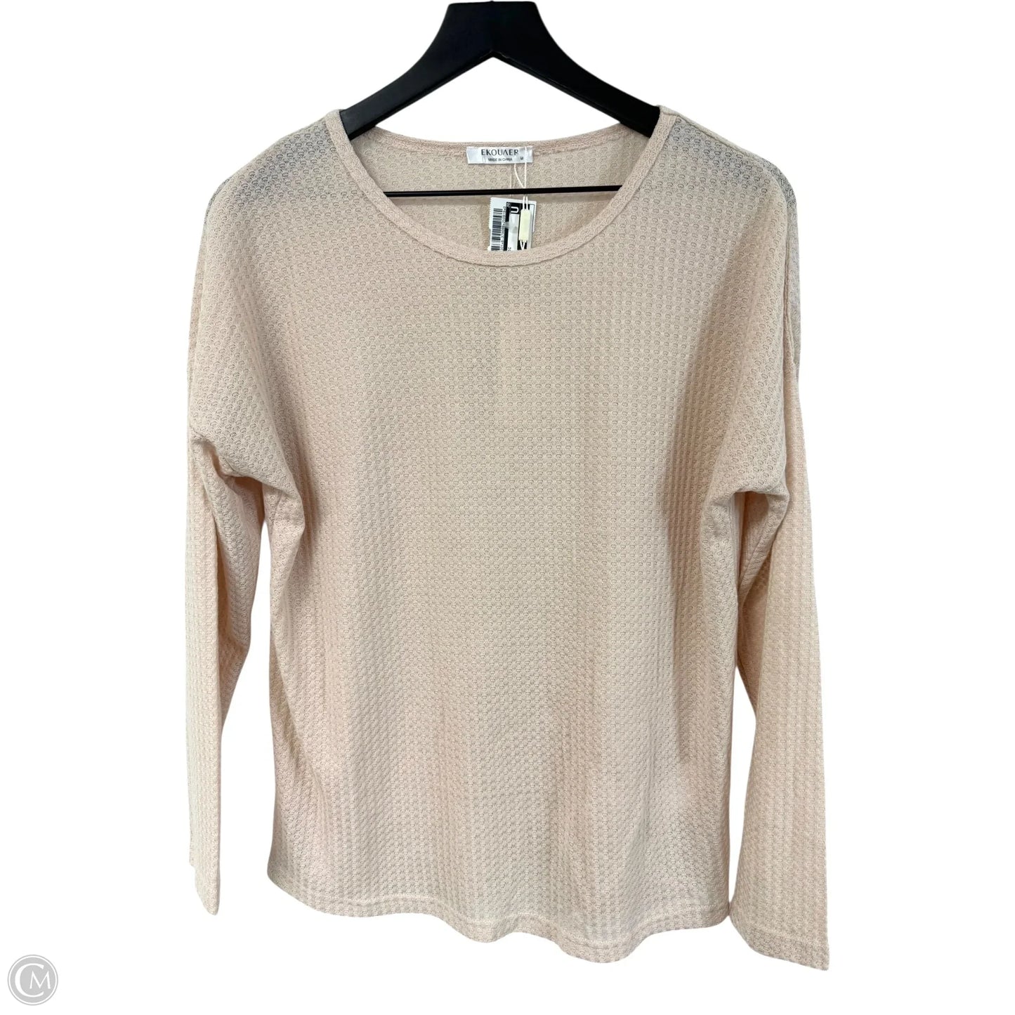 Top Long Sleeve Basic By Ekouaer In Peach, Size: M