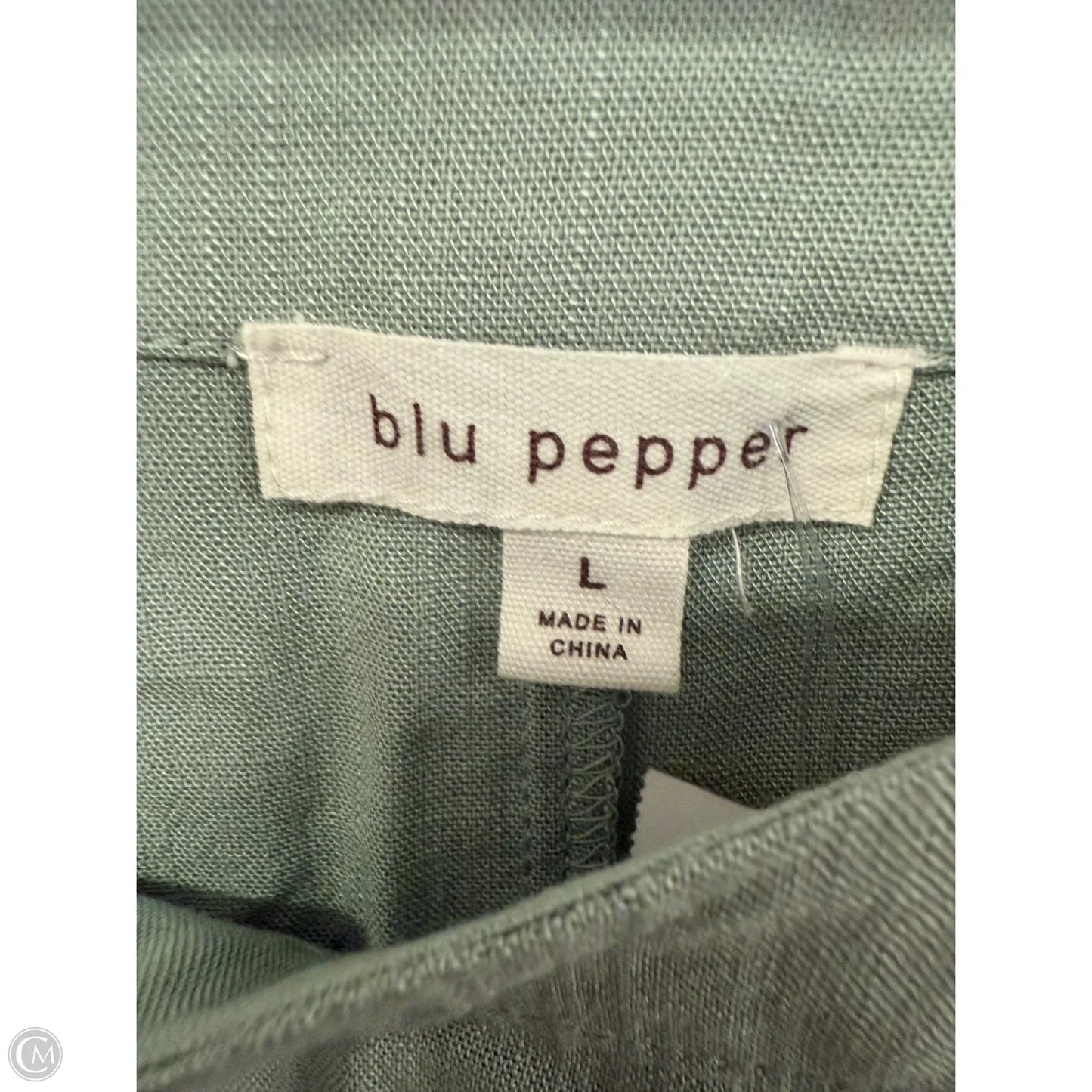 Top Short Sleeve By Blu Pepper In Green, Size: L