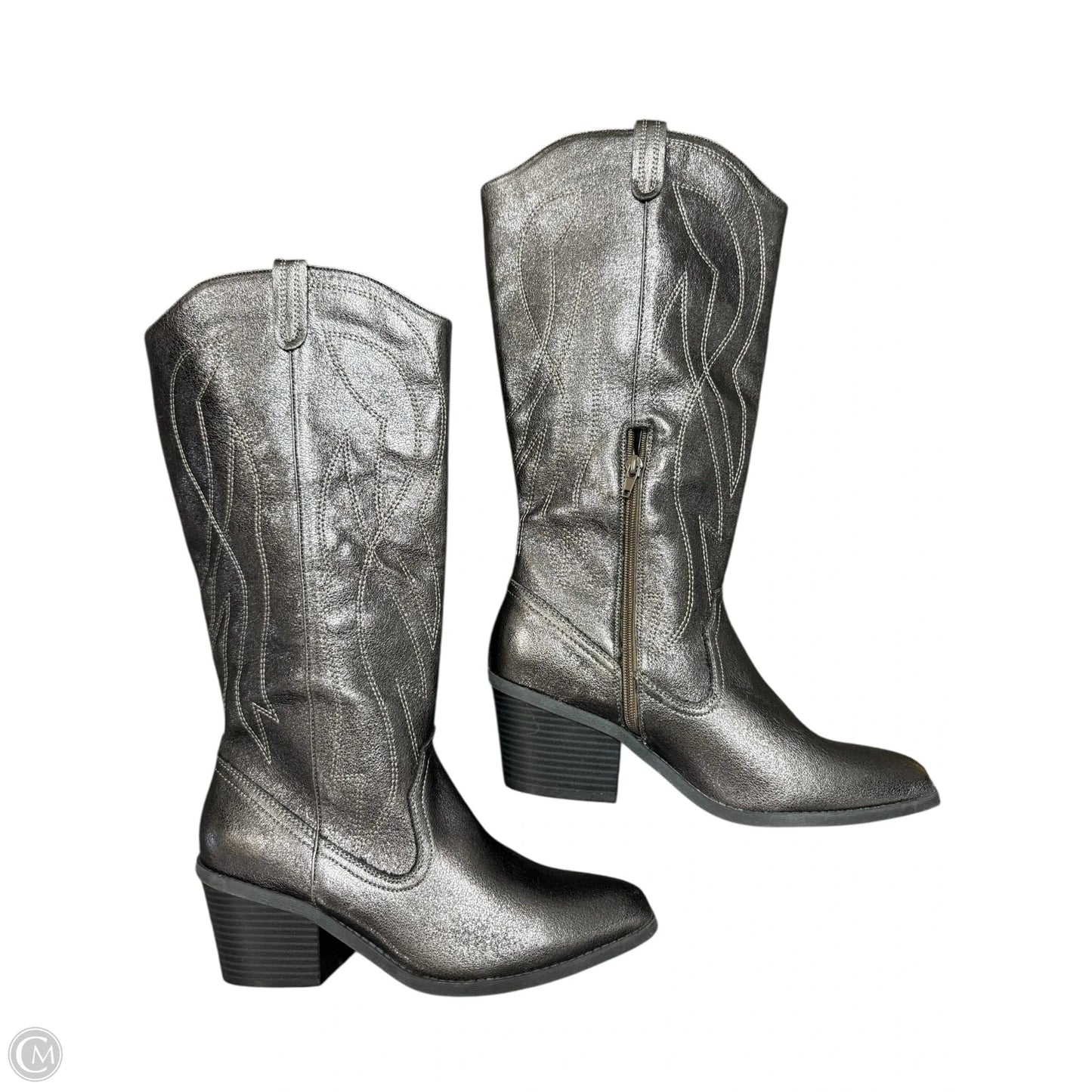 Boots Western By Clothes Mentor In Silver, Size: 10