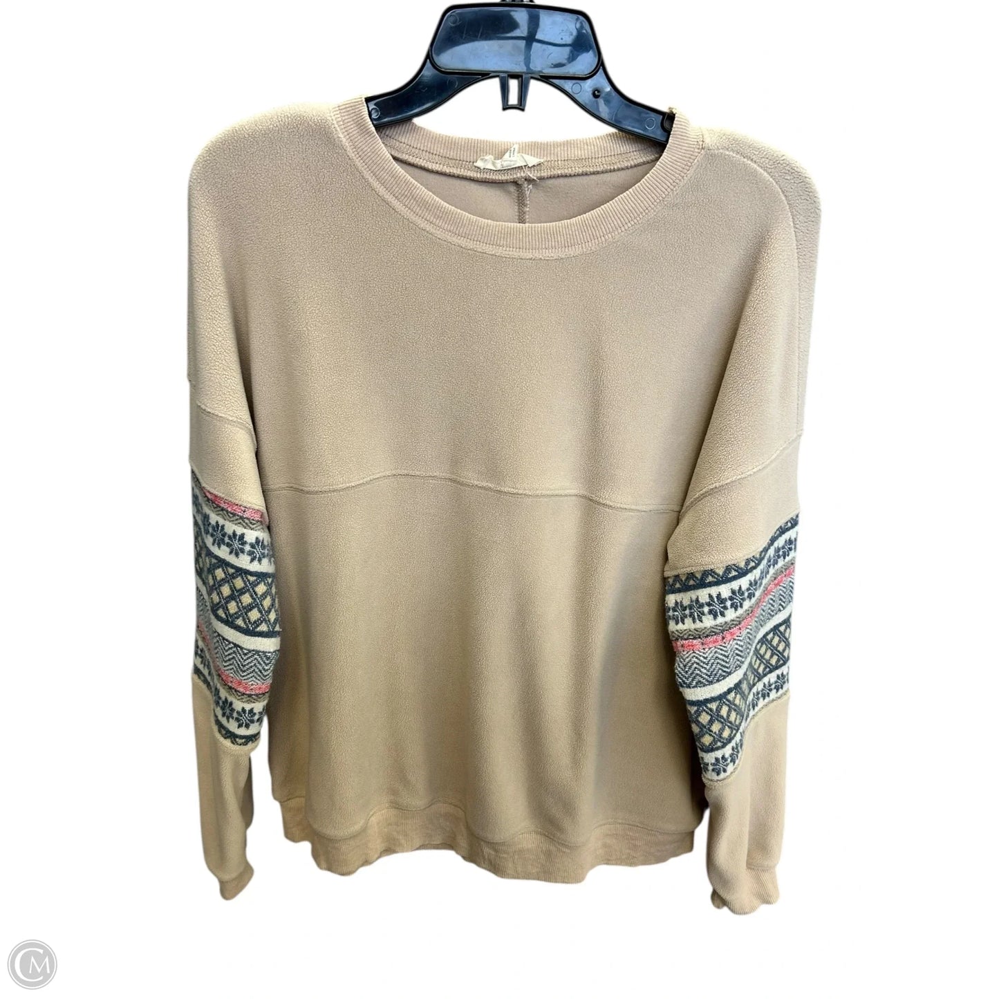 Sweatshirt Crewneck By Easel In Tan, Size: S