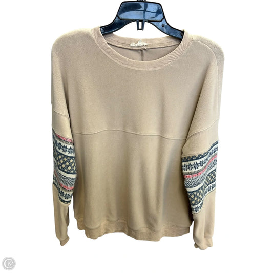 Sweatshirt Crewneck By Easel In Tan, Size: S